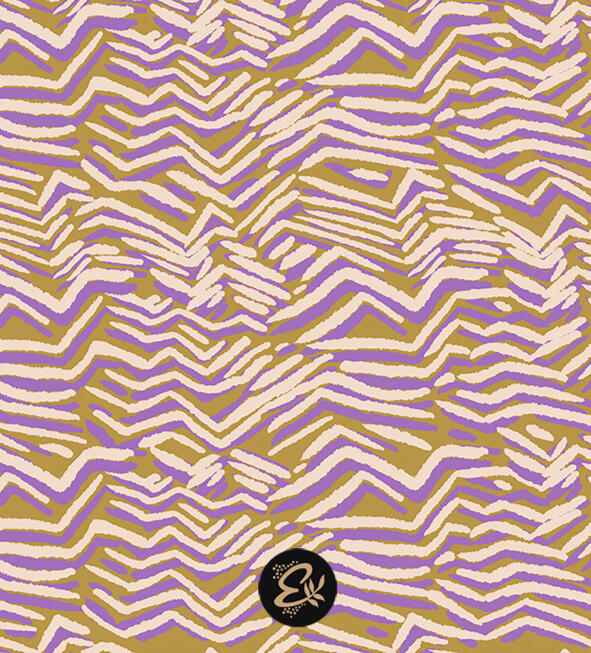 Abstract seamless pattern with organic wavy stripes in pastel purple, beige and taupe